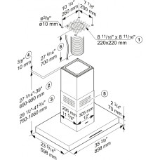 Витяжка кухонна острівна Miele PUR98D нерж.сталь
