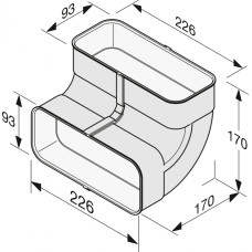 Плаский канал, кутовий перехідник Miele DFK-BV 90