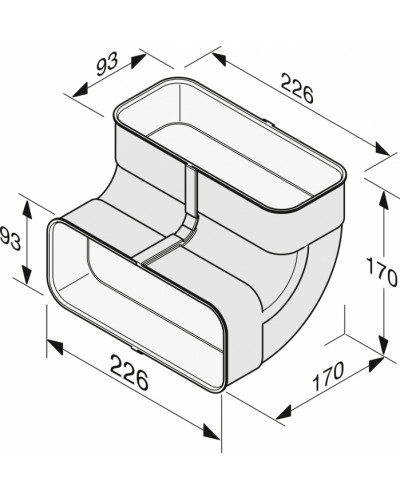 Плаский канал, кутовий перехідник Miele DFK-BV 90