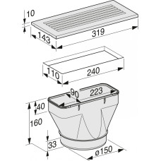 Комплект для переобладнання витяжки в режим рециркуляції Miele DUU 151