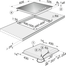 Варильна поверхня газова на склі Miele KM 3010